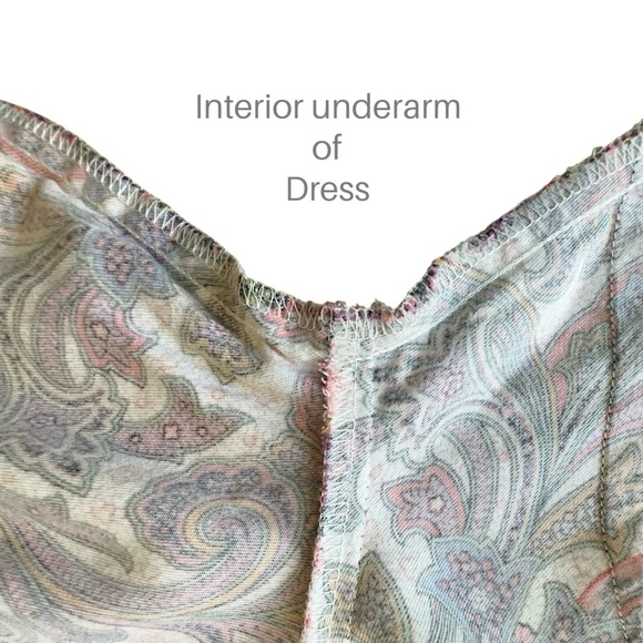 LOFT | NWOT PINK PAISLEY DROP WAIST TIERED RUFFLE DRESS BOHO COTTON BLEND SMALL - Picture 5 of 10